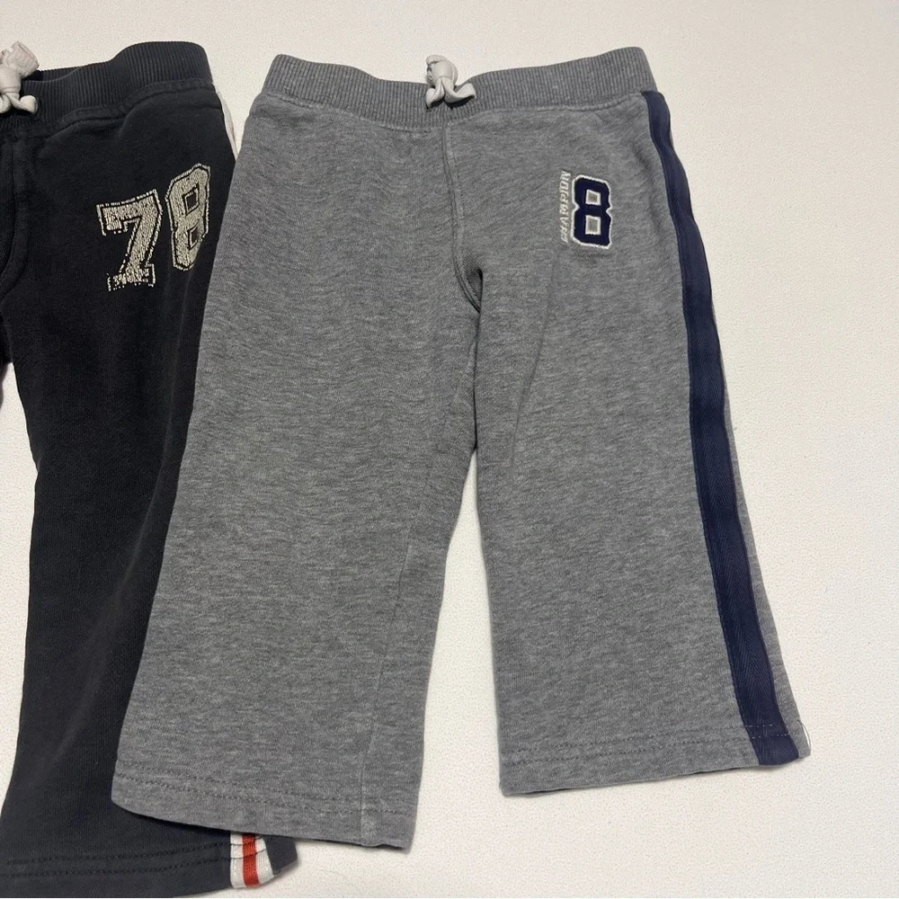 Carter's Black and Gray Kids Set of 2 Joggers with Sporty Patches